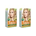 Nisha Creme Hair Color, Permanent Hair Colour Ultra Blonde, Silky &amp; Shiny 100% Grey Coverage &amp; Ammonia Free Color With Natural Henna Extract, 60G+60Ml
