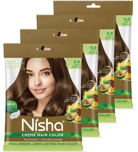 nisha creme hair color pouch 40 gmlight brown pack of 4 light brown