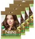 Nisha Creme Hair Color Pouch 40 gm,Light Brown (Pack OF 4), Light Brown