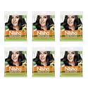 Nisha creme hair color with sunflower avocado oil &amp; henna extracts 100% grey coverage no ammonia (20ml+20gm x 1) (Pack of 6, (NATURAL BLACK 1)) …