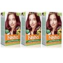 Nisha Creme Hair Colour 3.16 BURGUNDY (60gm + 60ml + 18ml Nisha Conditioner with Natural Herbs 100% Grey Hair Coverage) Pack of 3