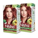 Nisha Creme Hair Color Mahogany, Permanent Hair Colour for Women Men, No Ammonia, Ultra Soft Deep Shine, 100% Grey Coverage, 5.50 Mahogany Hair Colour 120gm Pack of 2