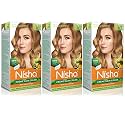 Nisha Creme Hair Colour 7.3 HONEY BLONDE (60gm + 90ml + 18ml Nisha Conditioner with Natural Herbs 100% Grey Hair Coverage Suitable for Hair Highlights) Pack of 3