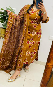 NISHA FASHION Printed Kurta Trouser Pant
