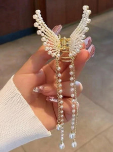nisha jwlry girl andwoman hair clature in stone hair claw silver