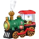 Kids Electric Train Toy with Smoke, Light &amp; Sound | Battery Operated Steam Locomotive with Rotating Lamp &amp; Moving Spray | Train Toy for Boys &amp; Girls 3+