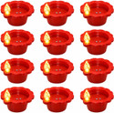 NISHIV WaterGlow Reusable Sensor Diya 12P Glass (Pack of 12) Table Diya Set