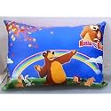 NISHOMES Bear and Boy Cartoon Digital Print Pillow Size 12x18 Inches Multicolor (Bear-1)