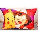 Kids Cartoon Velvet Digital Printed Pillow Size 12x18 Inches Multicolor (Pika)