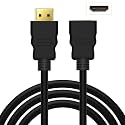NISHTECH 3 Feet High Speed Gold Plated HDMI Male to Female Extension Cable (1.5M Black)
