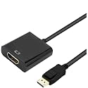 NISHTECH Display Port to Hdmi Adapter, 1080P Display Port Dp to Hdmi Cable Male to Female Port Support Video &amp; Audio Compatible with Computer, Pc, Monitor, Projector, HDTV (Not Bidirectional)