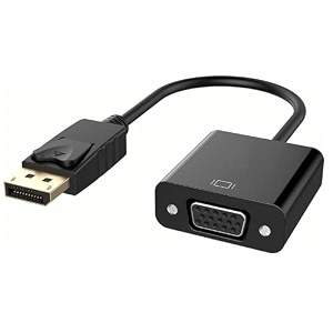 nishtech dp to vga adapter 1080p converter compatible with computer desktop laptop pc monitor projector hdtv dp to vga