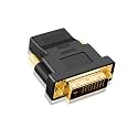 NISHTECH DVI (24+5) Pin Male to HDMI Female Adapter Connector Gold Plated - Black (Pack of 1)