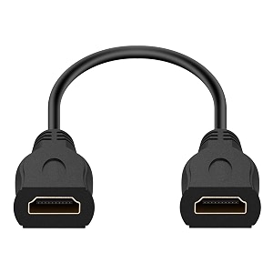 nishtech hdmi extender female to female cable for hdtv laptop pc projector and etc - black 30cm