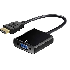 nishtech hdmi to vga adapter with full hd 1080p  60hz native resolution gold plated connectors plug play usage strong and durable build quality