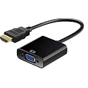 NISHTECH HDMI to VGA Adapter with Full HD 1080p @ 60Hz Native Resolution, Gold Plated connectors, Plug Play Usage, Strong and Durable Build Quality