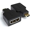NISHTECH Micro HDMI Adapter, HDMI Type-A to Micro Type-D, Black, 7 cm, 1 Count, Supports 480i-1440p, For MP4, Cameras, Camcorder, HDTV, Game Consoles