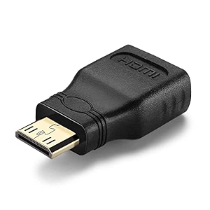 nishtech mini hdmi male to standard hdmi female adapter converter plug black - not compatible with mobile phones
