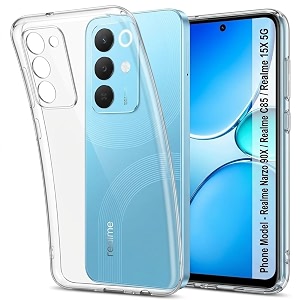 nishtech for realme 15x 5g premium transparent hybrid soft slim dust proof back case cover with camera protection