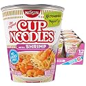 Nissin Cup Noodles Soup, Shrimp Flavor, Microwaveable Paper Cups, Instant Ramen, 2.25 Ounce (Pack of 12)