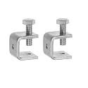 NISTECH Mini Desk Clamp Stainless Steel C Clamps (Pack of 2) Mini 0.79" Wide Jaw Opening Small Metal U Clamp for Woodworking Welding Building Household Mounting- 2pc.