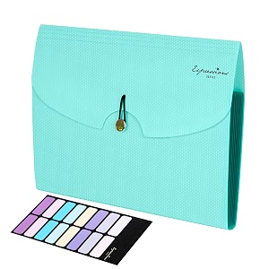 nisun 7 pocket expanding file folder accordion file organizer with labels letter size folders for documents portable filing folder for school home office - green