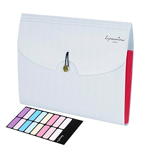 nisun 7 pocket expanding file folder accordion file organizer with labels letter size folders for documents portable filing folder for school home office - white