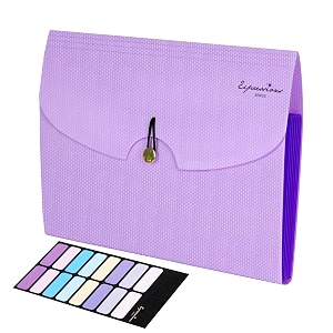 nisun 7 pocket expanding file folder accordion file organizer with labels letter size folders for documents portable filing folder for school home office purple