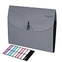 NISUN 7 Pocket Expanding File Folder, Accordion File Organizer with Labels, Letter Size Folders for Documents, Portable Filing Folder for School Home Office (Grey)