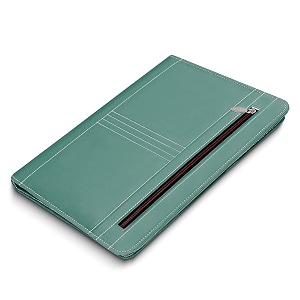 nisun pu leather professional file folder with 20 leafs green