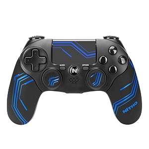 nitho adonis wireless controller for ps4 pc ios amp android ps5 with ps4 games only gamepad joystick with dual vibration  6-axis motion sensor  touchpad  built-in speaker  35 mm jack - blue