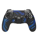 NITHO ADONIS Wireless Controller for PS4, PC, iOS &amp; Android, PS5 (with PS4 Games Only), Gamepad Joystick with Dual Vibration | 6-Axis Motion Sensor | Touchpad | Built-in Speaker | 3.5 mm Jack - Blue