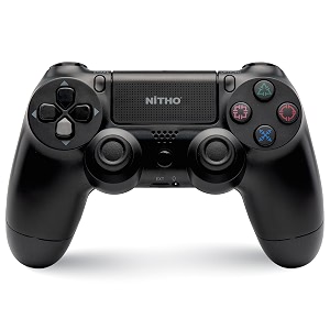 nitho padmate wireless gamepad controller for ps4 pc ps3 steam deck ps5 only play with ps4 games  gaming joystick with touchpad 6-axis motion sensor dual vibration analog triggers amp sticks - black
