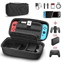 Nitho Switch / Switch LITE Armour CASE XL, Carry Case Compatible with Switch / Lite Console & Accessories Black Protective Hard Portable Travel Shell Pouch, Black