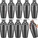 Nitial 9 Pcs Bar Cocktail Shaker, Stainless Steel, 18.6 oz, Black