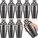 Nitial 9 Pcs Bar Cocktail Shaker, Stainless Steel, 11.8 oz, Black