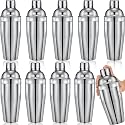 Nitial 9 Pcs Bar Cocktail Shaker, Stainless Steel, 25 oz, Silver