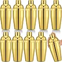 Nitial 9 Pcs Bar Cocktail Shaker, Stainless Steel, 18.6 oz, Gold