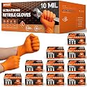 Nitrile Gloves HEAVY DUTY 10 Mil Disposable Rubber Latex Gloves Large