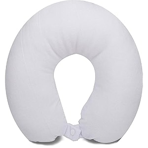 unisex u shape micro fiber neck rest comfortable travel neck pillow for men women - white