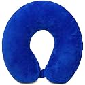 Unisex U Shape Micro Fiber Neck Rest Comfortable Travel Neck Pillow for Men, Women - Blue