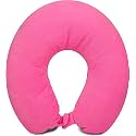 Unisex U Shape Micro Fiber Neck Rest Comfortable Travel Neck Pillow for Men, Women - Pink