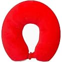 Unisex U Shape Micro Fiber Neck Rest Comfortable Travel Neck Pillow for Men, Women - Red