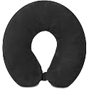 Unisex U Shape Micro Fiber Neck Rest Comfortable Travel Neck Pillow for Men, Women - Black