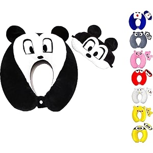 velvet super soft cute cartoon neck pillow amp sleeping eye mask combo for men amp women black