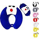 Velvet Super Soft Cute Cartoon Neck Pillow & Sleeping Eye Mask Combo for Men & Women (Blue)