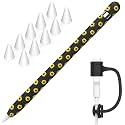 NIUTRENDZ Sunflower Case for Apple Pencil 1st Generation Case Cover Silicone Protective Sleeve Accessories with Apple Pencil Tips Cover &amp; Cable Adapter Tether (Black)