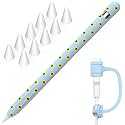 NIUTRENDZ Sunflower Case for Apple Pencil 1st Generation Case Cover Silicone Protective Sleeve Accessories with Apple Pencil Tips Cover &amp; Cable Adapter Tether (Blue)