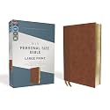 Niv, Personal Size Bible, Large Print, Leathersoft, Brown, Red Letter Edition, Comfort Print