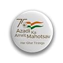 Nivara's | 75th Azadi Ka Amrit Mahotsav | Har Ghar Tiranga Badges | India 75th Independence Badges | India Independence Badges (Pack of 10, White)
